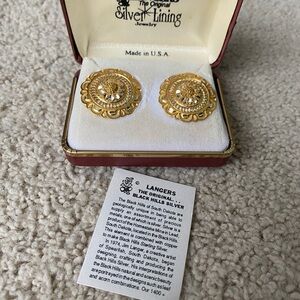Landers black hills gold silver earrings